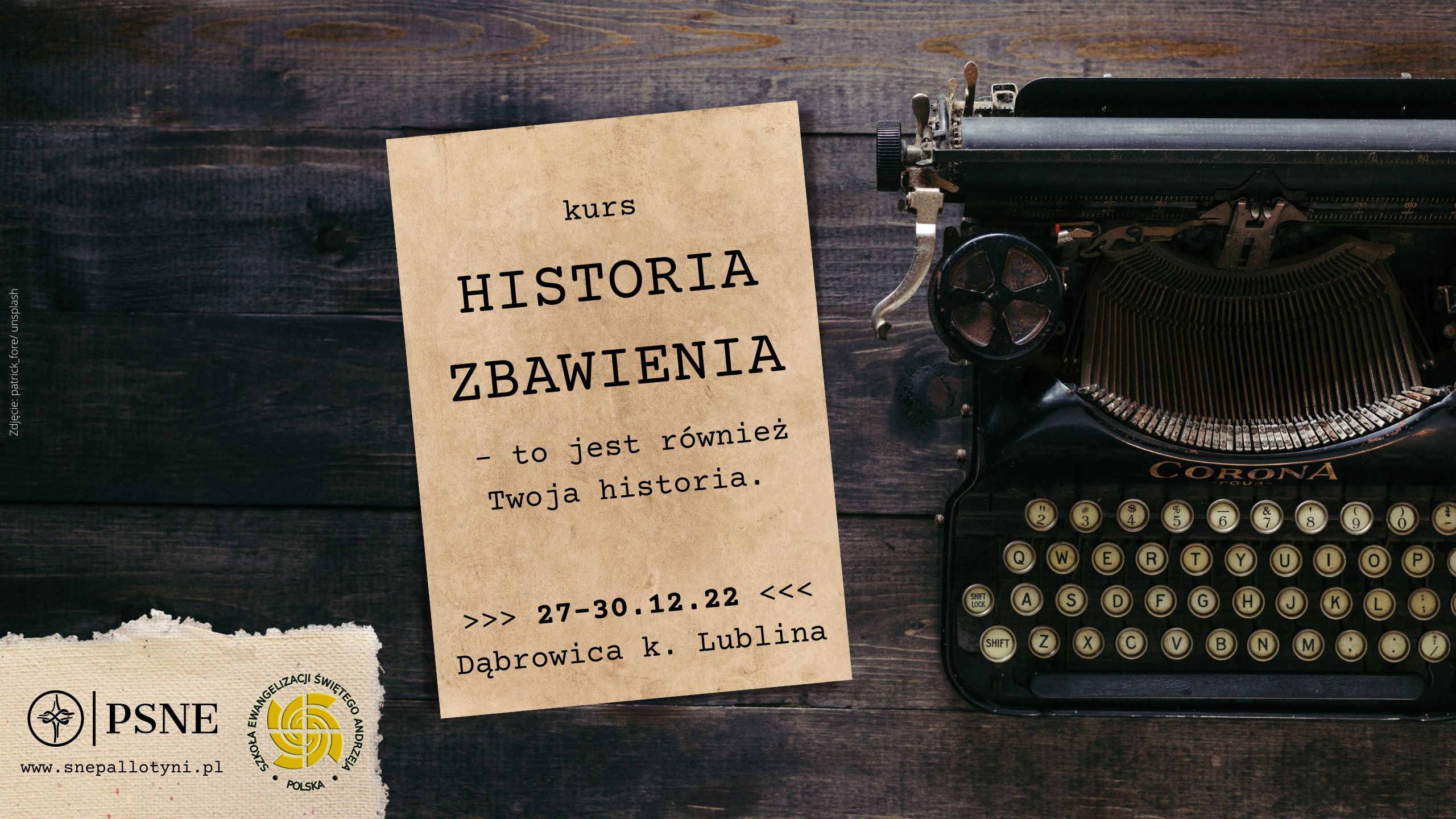 Kurs HISTORIA ZBAWIENIA 27-30.12.22 w Dąbrowicy